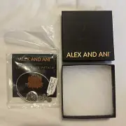 Alex and Ani LOTUS PEACE PETALS III Russian Silver Charm Bangle W/Tags,Card Box