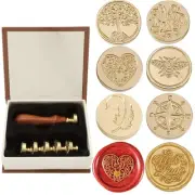 6 Pcs Wax Seal Stamp Set, Vintage Tree of Life Bee Heart Compass Feather with...