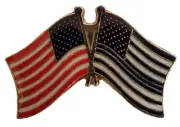Lot of 12 USA 50 Star & USA Thin Blue Line Police Memorial Hat Cap Lapel Pin