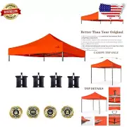 Stylish Orange Waterproof Canopy Replacement Cover for 10x10 Frames - Heavy Duty