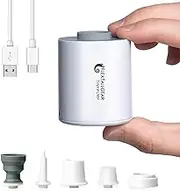 FLEXTAILGEAR Tiny Pump Portable Air Pump Ultra-Mini Air Pump with 1300mAh Battery USB Rechargeable to Inflate Deflate for Pool Floats Air Bed Air Mattress Swimming Ring Vacuum Storage Bags…