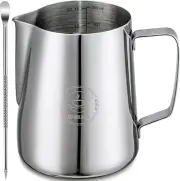 Milk Frothing Pitcher 12Oz, Espresso Steaming Pitchers 350Ml, Frother Cup, Coffe