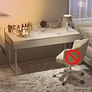 Computer Table Office Desk, Small Study Writing Table for Small Spaces Modern Simple Style Laptop Desk Vanity Table with Storage Drawer for Home Office Bedroom,100cm