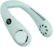 TooToo Rechargeable Portable Leafless Neck Fan Cooler Dual Effect Cooling Neckband USB (Light Green)