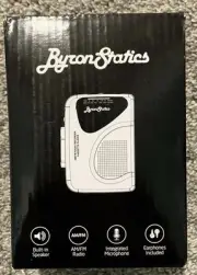 Byron Statics Black Cassette Player Portable Walkman Recorder AM/FMRadio KCS-315