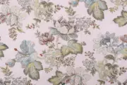 4 Drapes "Front Parlor" DUBLIQUE in White Tea Jacobean on Linen FREE THERMAL