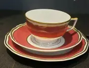 NEW RAYNAUD "Polka Red" Salad Plate & Tea Cup & Tea Saucer Authorized Dealer