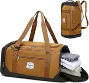 Laripwit Gym Bags for men 40L Travel duffle bag with Shoes Compartment & Wet Pocket Duffel Bag Backpack for Women, Brown, Gym Bag Men, Travel Duffle, Sports Duffel, Weekender Overnight for Women, Camping Hiking Traveling