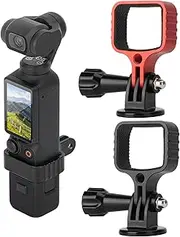 DGBAY Adapter Cover Mount Alloy, Expansion Tripod Extension Rod Backpack Clip Bicycle Clamp Car Visor Holder,Compatible with DJI Osmo Pocket 3 Camera Accessories (Red)