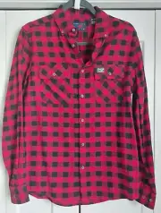 Perry Ellis America Flannel Shirt Men's Red Buffalo Plaid Button Up Small NWT