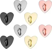 8pcs Heart Cell Phone Ring Holder, Metal Finger Ring Stand Heart-Shaped Sticky Phone Grip Ring Phone Charm Hook for Mobile Phone Tablet DIY Accessories