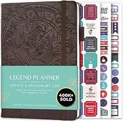 Legend Planner – Weekly & Monthly Life Planner to Hit Your Goals & Live Happier. Organizer Notebook & Productivity Journal. A5 (Dark Brown)