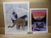 Jeff Tift Posters, Mountain Lion, "On Alert Cougar" / Wolves, Posters