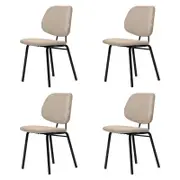 Familand Dinging Chairs Set of 4 Padded Seat Kitchen Living Room Chair Corduroy in Khaki