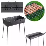 FOLDING COLLAPSIBLE GRILL BRAZIER MANGAL SUITCASE TWO-LEVEL FOR 10 SKEWERS