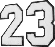 Angoily 2pcs Number Applique Patches: Embroidery 2-3 Number Iron on Patches for Clothes Hats Jeans Socks Baseball Football Accessories