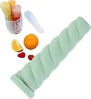 Generisch Cakessiklmodell Silicone on a Stick - Reusable Long Silicone - Hardness on the Handle, 3-Colour Freezer Tubes with Lid for Snacks, Yoghurt