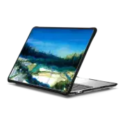 MacBook Pro 13-inch (M1 / M2 / Intel) Impact Case NATURE REIGNS SUPREME 2 MACBOOK, FOREST TREES BLUE GREEN WATERCOLOR ABSTRACT PAINTING