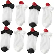 [COSMEVIVI] Heart Design Love Stockings Breathable Mesh Socks for Women Ultra-thin Cotton Socks Comfortable Fashionable