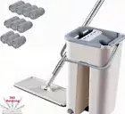 Mop Bucket Wet Rinse Wash 360 Rotating Squeeze Flat Floor Cleaner Easy Drying
