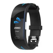 P3 0.96" OLED Color Screen IP67 Waterproof Smart Bracelet ECG+PPG Blood Pressure Heart Rate Monitor Fitness Smart Watch BLUE COLOR