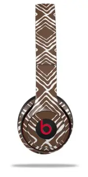 Skin Wrap for Beats Solo Wireless 2 3 4 Wavey Chocolate Brown SKIN ONLY
