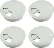4Pcs 50mm(2 inch) Desk Cable Wire Grommet, White Desk Grommet Cord Cable, Plastic Desk Cord Cable Organizer Desk Grommet for Home&Office Desk Table Cable Tidy
