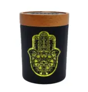 V Syndicate® SMARTSTASH - SMART Humidor Storage Jar - Yellow Hamsa - Medium!