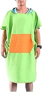 Changing Robe, Swimming Towel Poncho Surf for Beach Swimming Quick Dry Towel with Hood and Storage Bag for Men and Women Portable Change Clothes (Color : Green, Size : One Size)