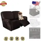 Elastic Non-Slip Loveseat Recliner Covers - Machine Washable Chocolate Fit