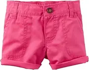 [Carter's] Baby Girls' Twill Roll-Cuff Shorts, 3 Months