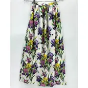 Asos Maxi Skirt Womens Floral Open Front Legs Side Zip Multicolor Size 0 NWT