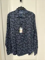 NWT Robert Graham Merano Casual Button Down Shirt in Blue/Multi XL