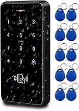 LUCINE Ultimate Full Waterproof RFID Keypad, 3000 Users Capacity, 125KHz Stand-alone Access Control Touch Screen Panel, PIN Code, Wiegand 26, with 10pcs RFID Key fob Cards, Can be Installed Outdoor