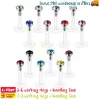 10PCS Piercing Studs Labret Lip Ring Internal Bar Helix Cartilage Tragus Earring