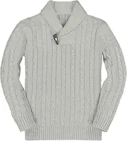 Makkrom Toddler Baby Boy Girl Shawl Collar Pullover Cable Sweaters Knit V Neck Christmas Fall Wniter Outfit