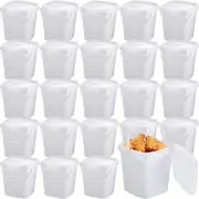 Mifoci 24 Pcs Plastic Food Containers Ice Cream Buckets with Lids and Handle Reu