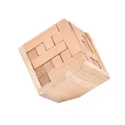 Wooden Brain Teaser Puzzle - 3D Cube Puzzle Game for Adults and Kids - Natural Wood Block Puzzle (2.75 Inches)