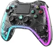 Controller Remote Gamepad Transparant Colorful Wireless Game Controller for PS4 /Sw&it&ch /PS3/ Android/IOS Joystick Gamepad for PS4 Console Touch Button