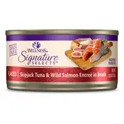 Wellness Core Signature Selects Flaked Skipjack Tuna & Wild Salmon Entrée in Broth Wet Cat Food - 79g
