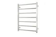 Radiant STR01 Square Bar Heated Towel Rail - 600 x 800mm- Brushed Satin - Stainless Steel - Bottom Right/Top Left Wiring