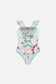 KIDS ONE PIECE WITH FRILL STRAP 12-14 NATURES KALEIDOSCOPE
