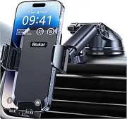 Blukar Car Phone Holder, Adjustable Car Phone Mount 360° Rotation for Car Dashboard/Windscreen [Upgraded Strong Suction] - One Button Release Car Phone Cradle for 4.0''-7.0'' Phones