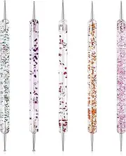 5PCS Dotting Tools Set Dotting Painting Pen Polish Carving Tool UV Gel Painting DIY Design Nail Art 2 Way Dotting Pen Tool Nail Design Dotting Tool for Gel Polish Decoration