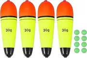 uxcell Fishing Slip Bobbers, EVA Foam Bobbers Slip Floats with Fish Beads, 1.1 Oz Floatage Fit for Perch Carp Bass Fishing Corks Saltwater Freshwater (4 Pack, Red/Yellow)