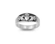 Unisex Sterling Silver .925 Celtic Claddagh 8MM Band Ring Size 4-9