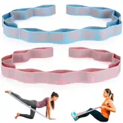 2PCS Elastic Yoga Stretching Strap with 11 Loops, CEILIWEN Elastic Band For P...