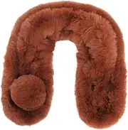 [BESTYASH] Faux Fur Scarf Plush Scarf Plush Faux Scarf Fur Loophole Scarf Soft Scarf Fur Collar Scarf Cold Scarf Faux Scarves Comfortable Warm Scarf Autumn Winter Warm Scarf Casual Scarf Pink