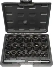 22 extractores de tuercas de perno de impacto extracción de bloqueo de rueda kit