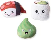 Fringe Studio Plush Dog Toy Set, SUSHIHOLIC, 3 Piece Set, for Small Dogs (289527)